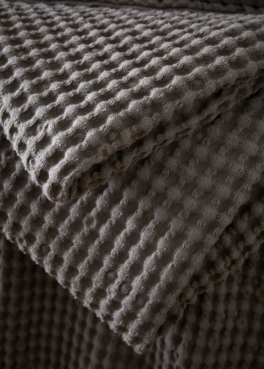 Pineapple Elephant Jaipur Chunky Waffle Cotton 150x200cm Blanket Throw Grey