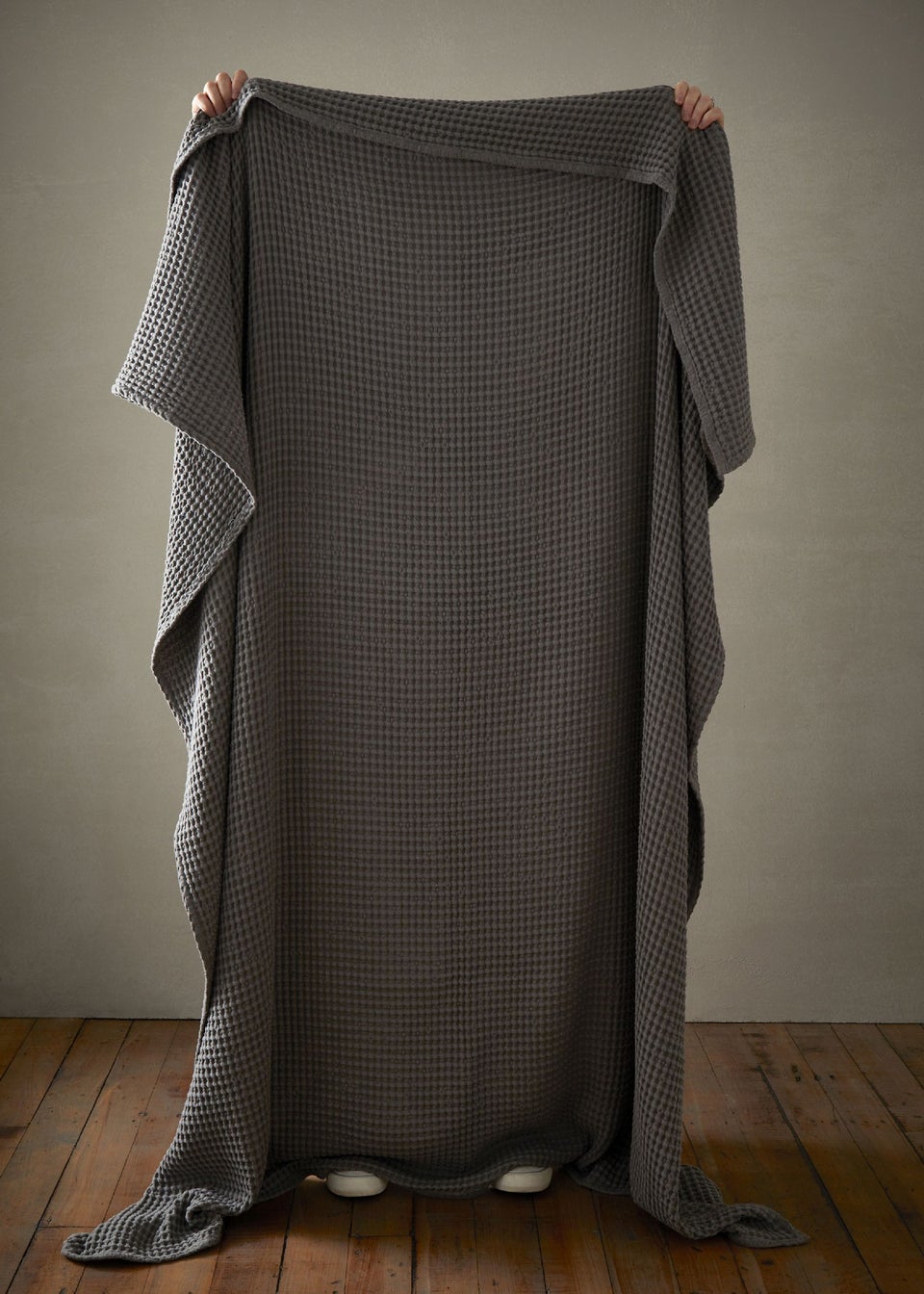 Pineapple Elephant Jaipur Chunky Waffle Cotton 150x200cm Blanket Throw Grey