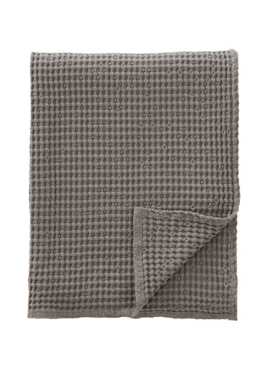 Pineapple Elephant Jaipur Chunky Waffle Cotton 150x200cm Blanket Throw Grey