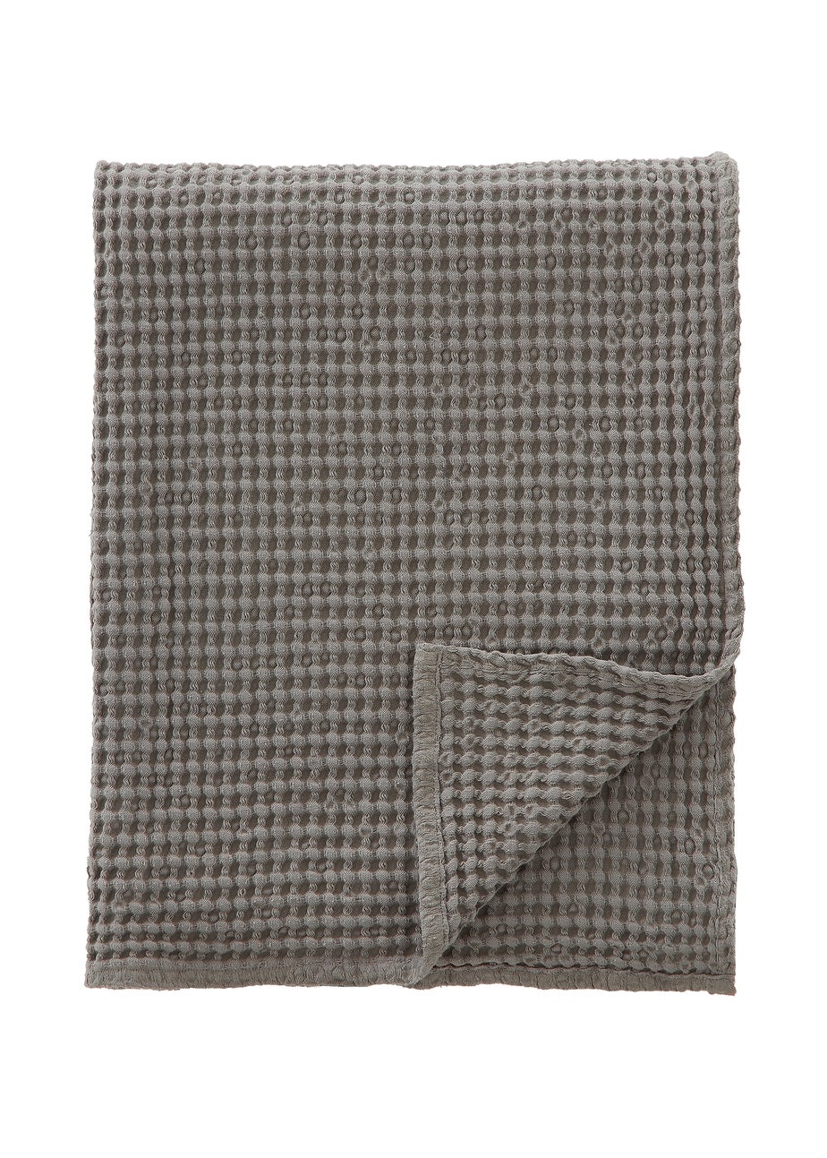 Pineapple Elephant Jaipur Chunky Waffle Cotton 150x200cm Blanket Throw Grey