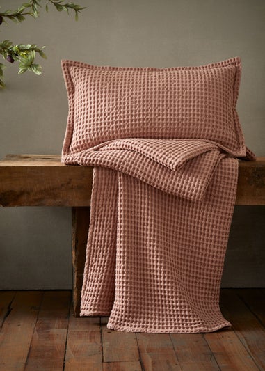 Pineapple Elephant Jaipur Chunky Waffle Cotton 150x200cm Blanket Throw Pink