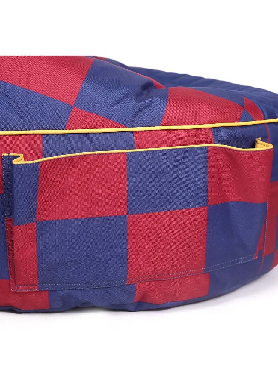 Kaikoo Blue Barca Large Gamer Chair in Iconic Check Print