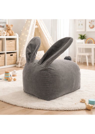 Kaikoo Grey Bunny Seat With Ears in Corduroy