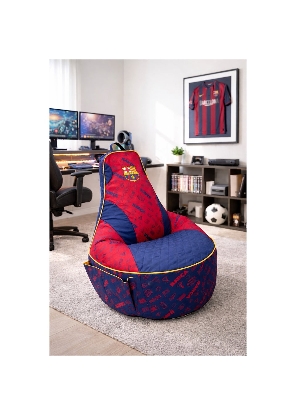 Kaikoo Blue Barca Larger Gamer Chair Printed