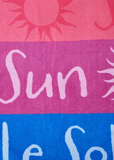 Catherine Lansfield Block Stripe Cotton Beach Sun Lounger Towel Bright