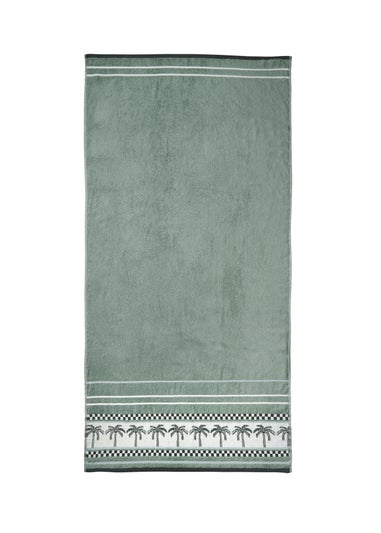 Catherine Lansfield Palm Trees Cotton Extra Large Beach Towel Green