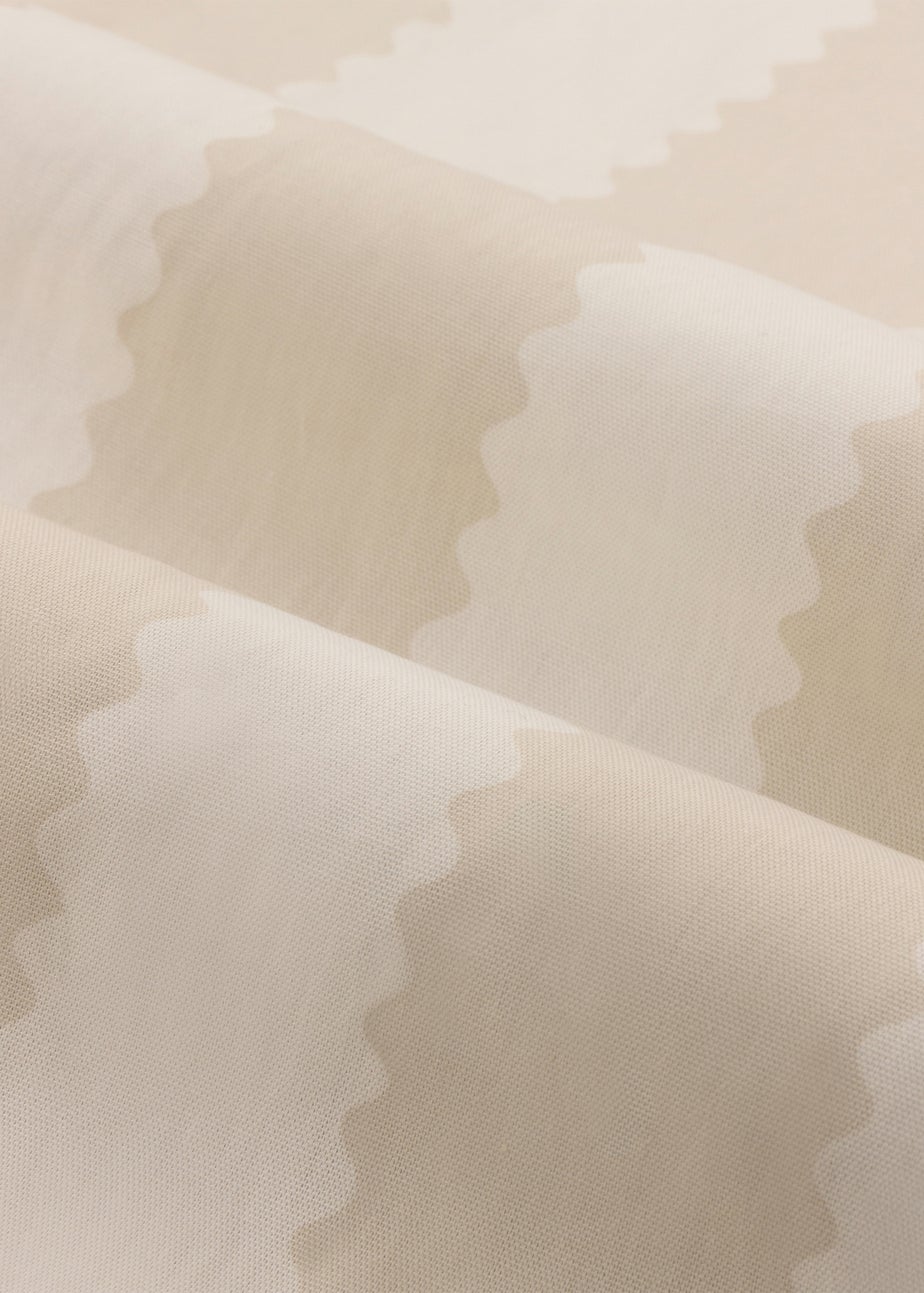Wylder Birdie Stripe Ruffle Oat/Milk Pencil Pleat Curtain Pair