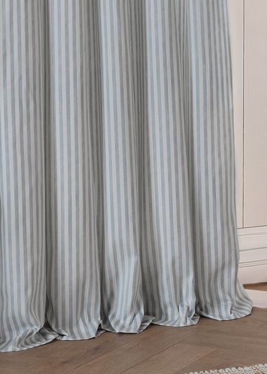 Yard Hebden 100% Cotton Blackout Mineral Blue Eyelet Curtain Pair