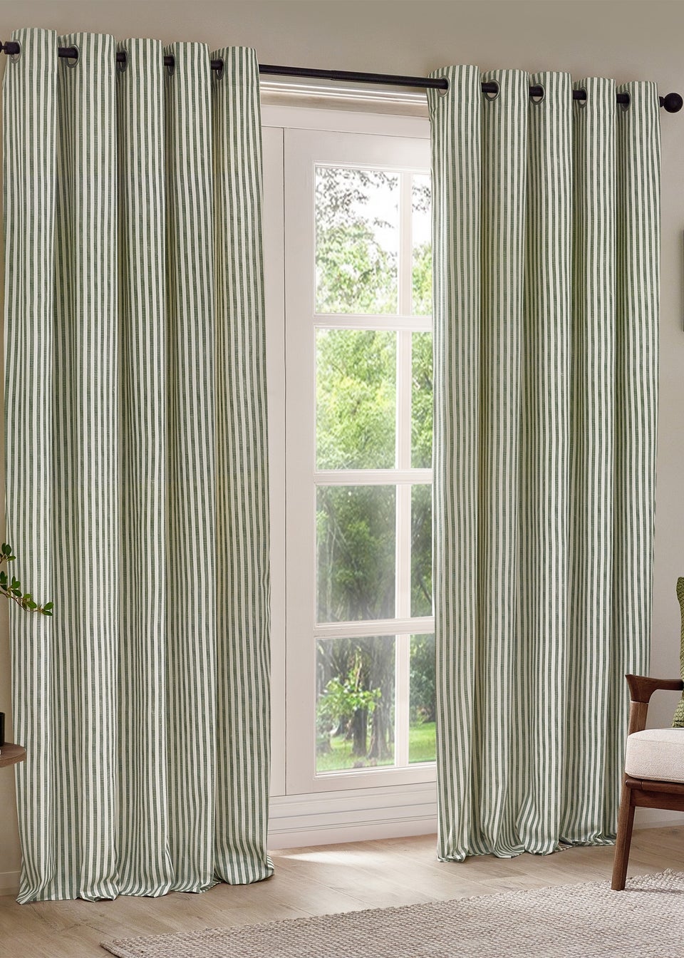 Yard Hebden 100% Cotton Blackout Forest Eyelet Curtain Pair