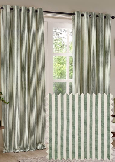 Yard Hebden 100% Cotton Blackout Forest Eyelet Curtain Pair