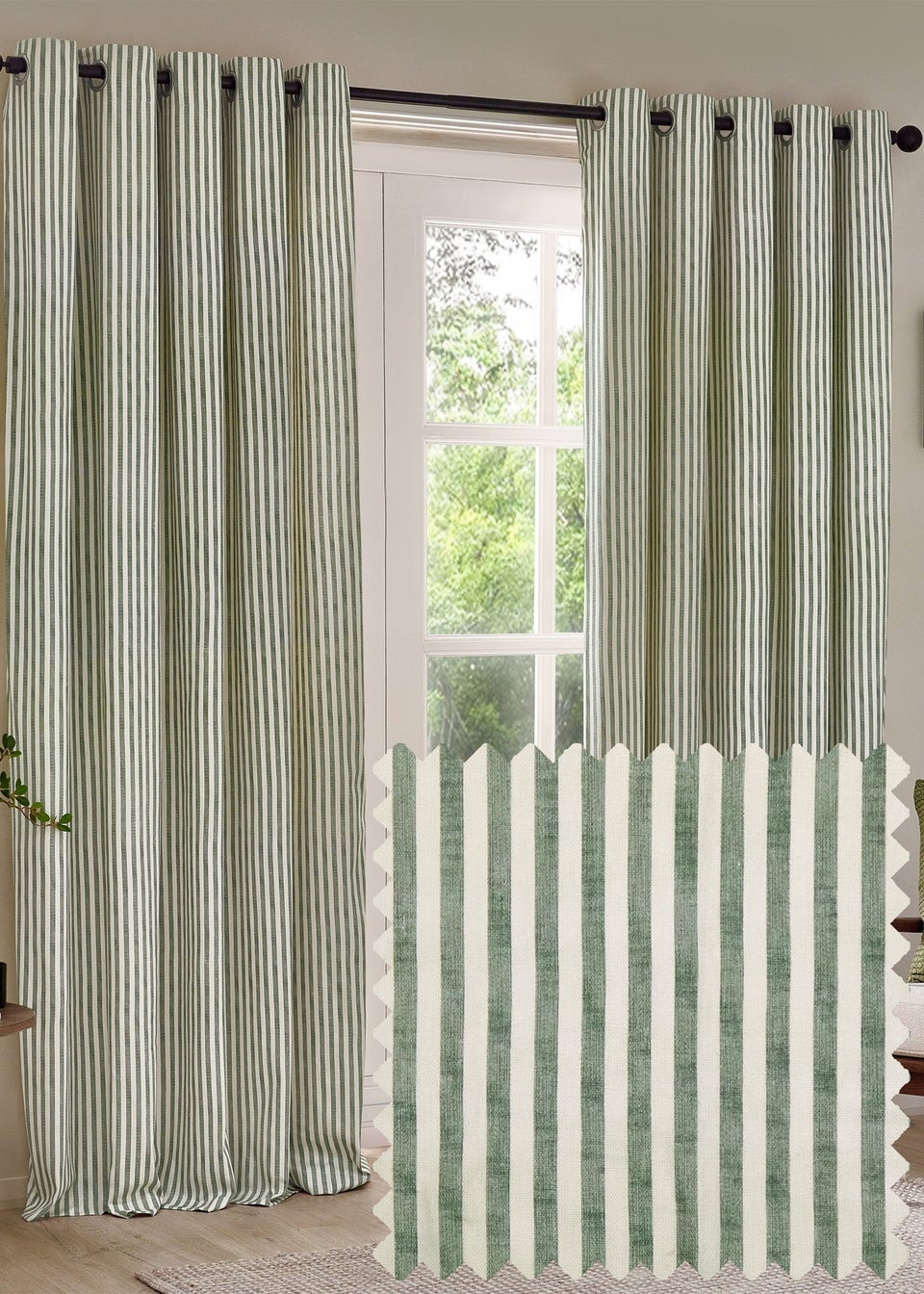 Yard Hebden 100% Cotton Blackout Forest Eyelet Curtain Pair