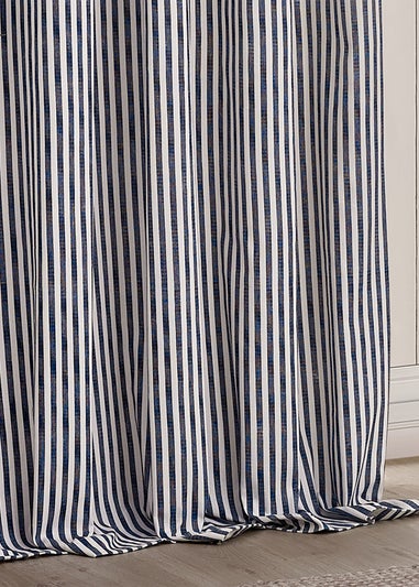 Yard Hebden 100% Cotton Blackout Navy Eyelet Curtain Pair