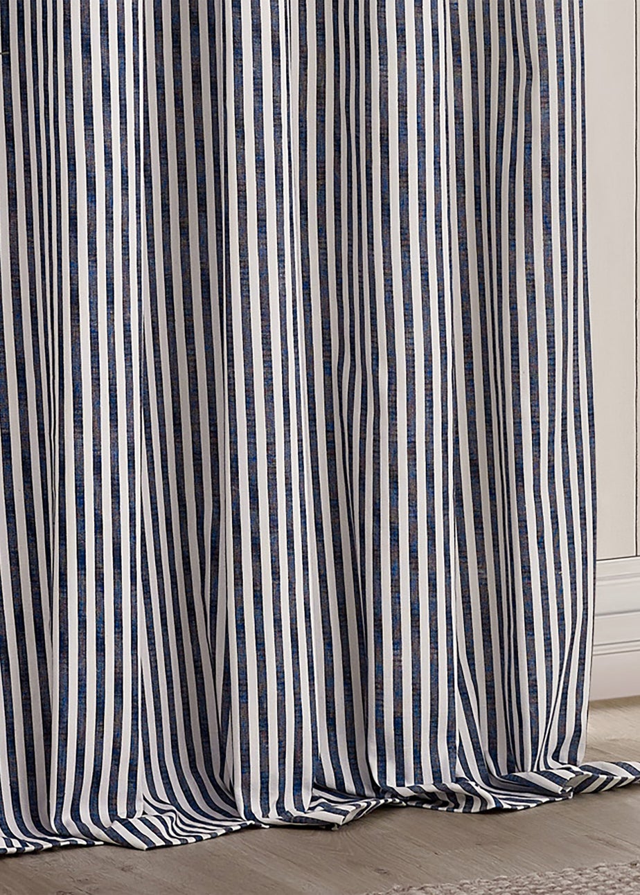 Yard Hebden 100% Cotton Blackout Navy Eyelet Curtain Pair