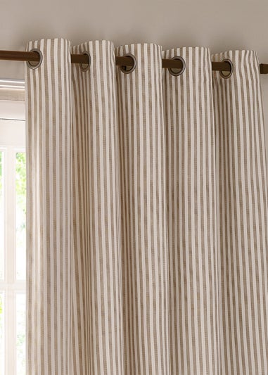 Yard Hebden 100% Cotton Blackout Natural Eyelet Curtain Pair