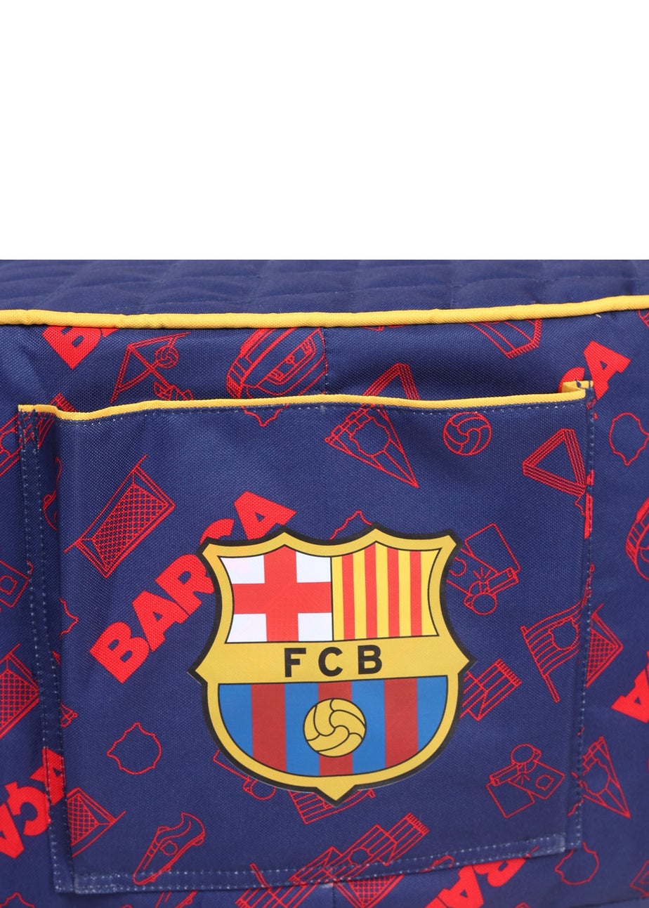 Kaikoo Blue Barca Print Drum with Quilted Top and Pocket