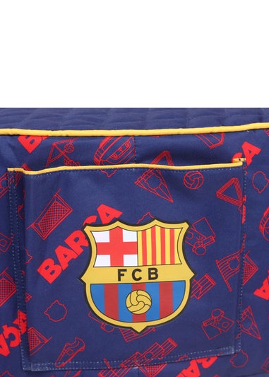 Kaikoo Blue Barca Print Drum with Quilted Top and Pocket