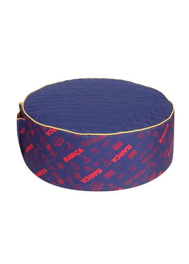 Kaikoo Blue Barca Print Drum with Quilted Top and Pocket