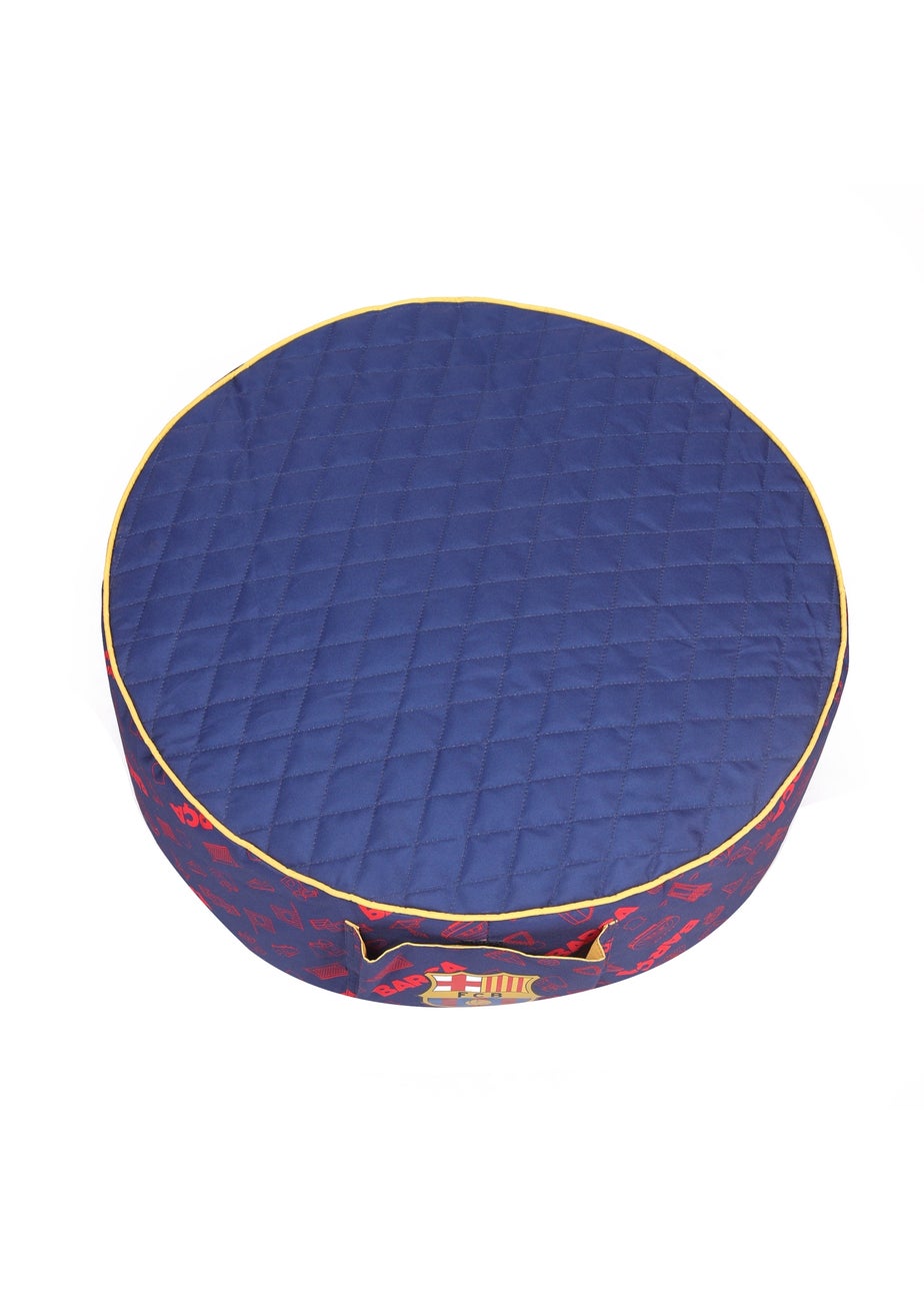 Kaikoo Blue Barca Print Drum with Quilted Top and Pocket