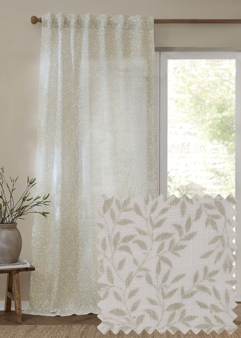 Yard Perrie Leaf Sheer Natural Woven Panel