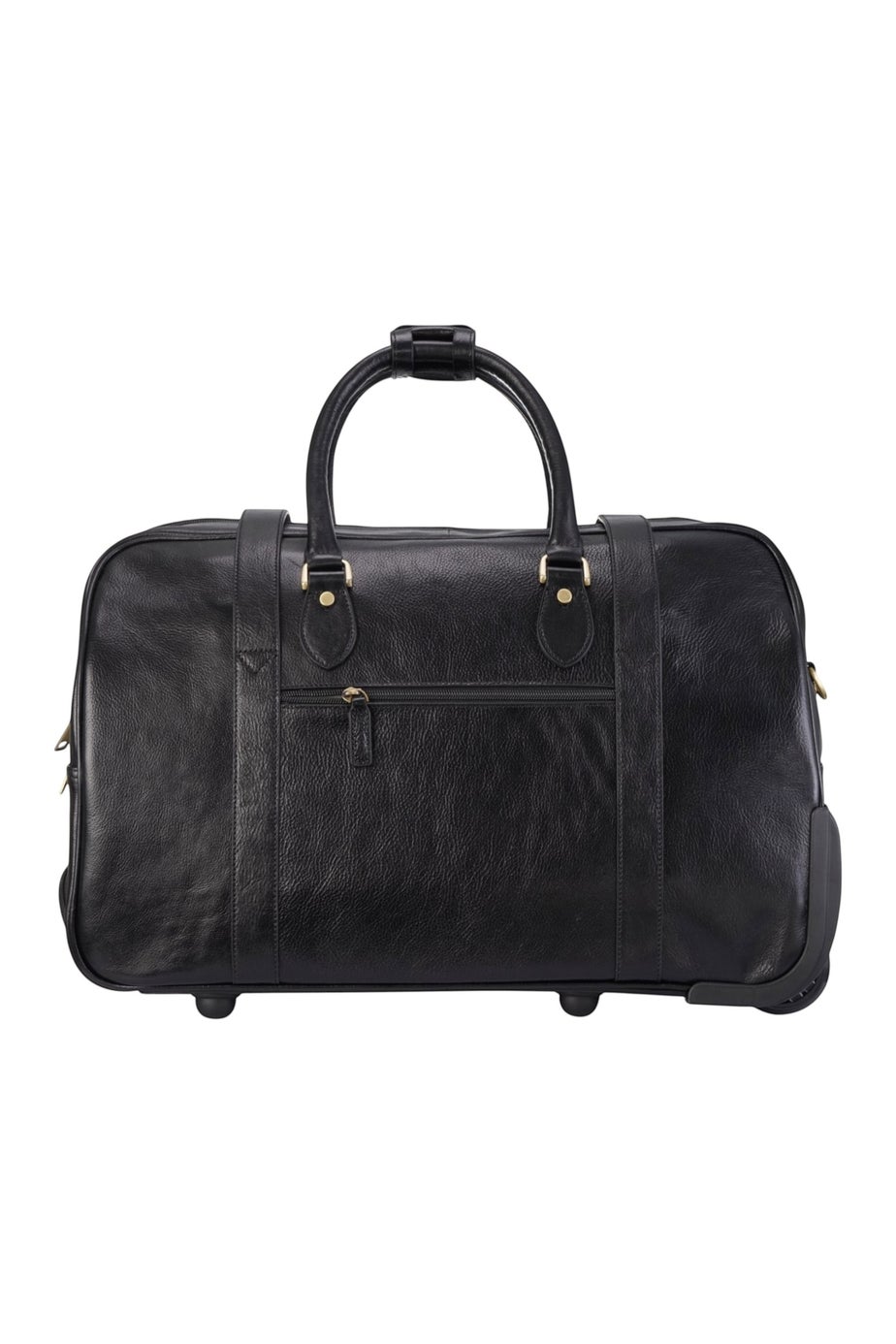 Infinity Leather Black Holt Wheeled Holdall Bag