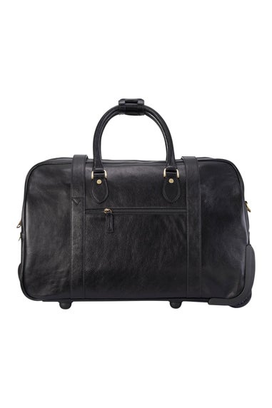 Infinity Leather Black Holt Wheeled Holdall Bag