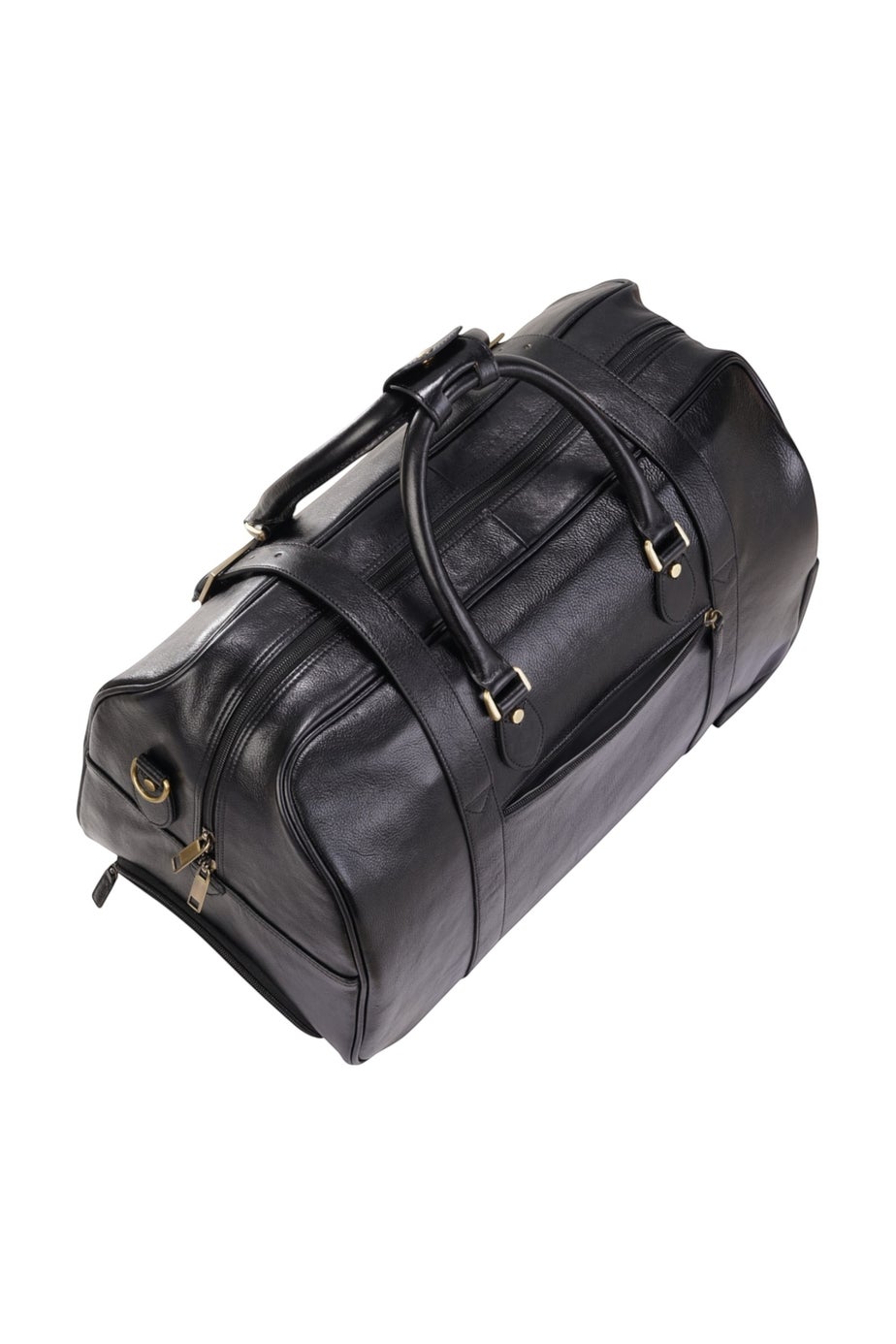 Infinity Leather Black Holt Wheeled Holdall Bag