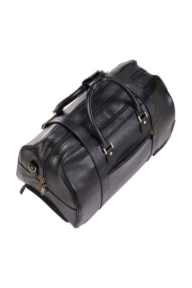 Infinity Leather Black Holt Wheeled Holdall Bag