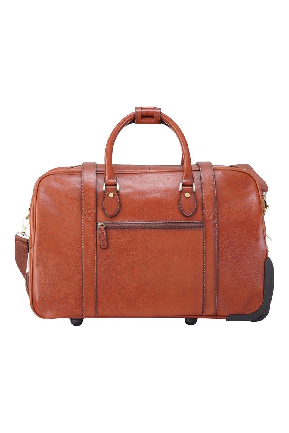 Infinity Leather Tan Holt Wheeled Holdall Bag