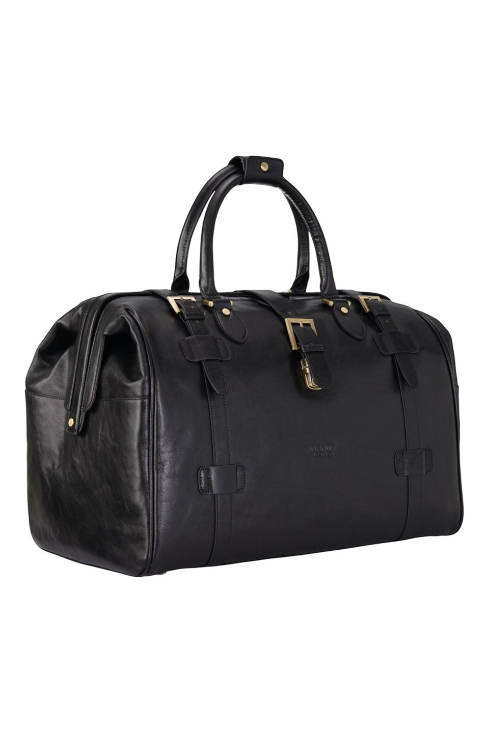 Infinity Leather Black Windsor Holdall Vintage Gym Bag