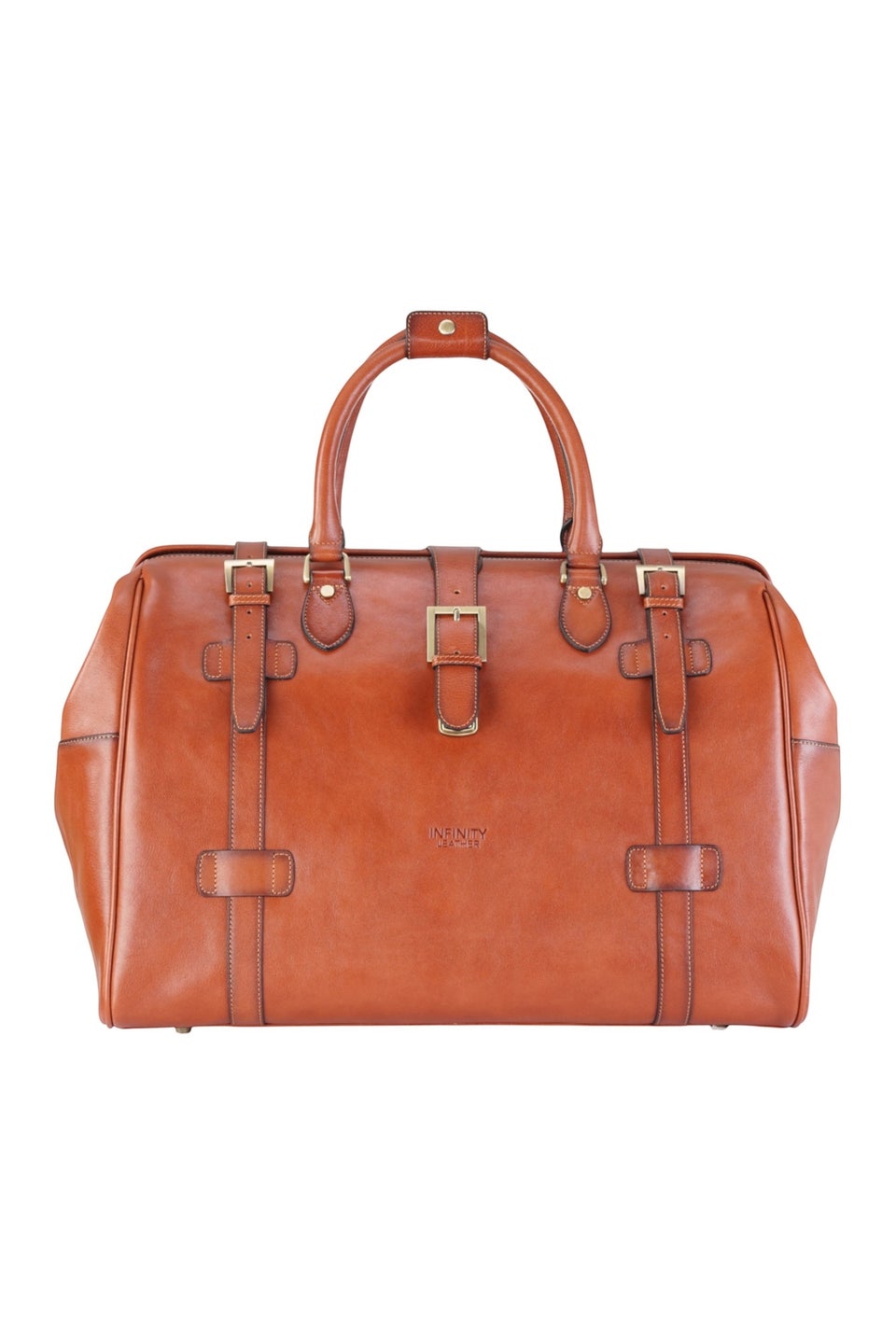 Infinity Leather Tan Windsor Holdall Vintage Gym Bag