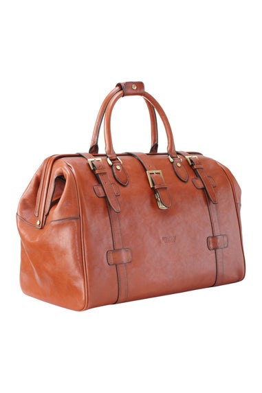 Infinity Leather Tan Windsor Holdall Vintage Gym Bag