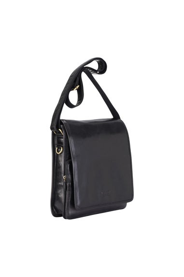 Infinity Leather Black Ranger Vintage Messenger Shoulder Bag