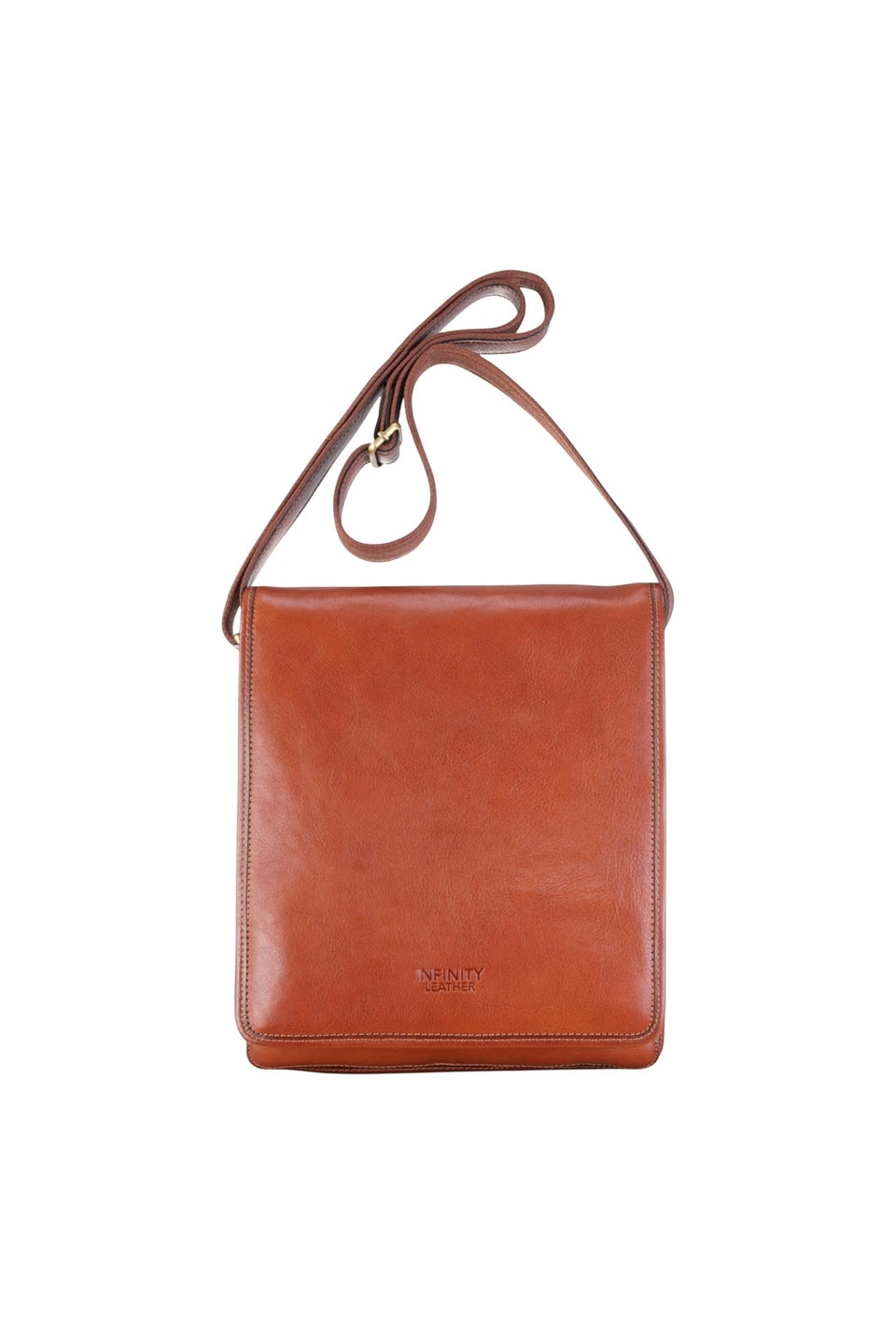 Infinity Leather Tan Ranger Vintage Messenger Shoulder Bag