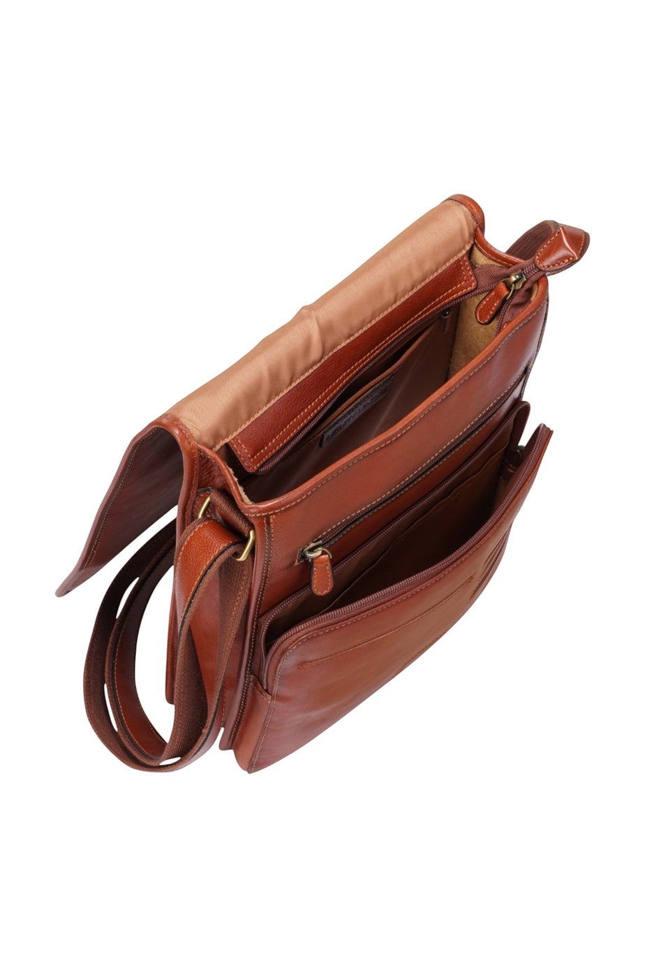 Infinity Leather Tan Ranger Vintage Messenger Shoulder Bag