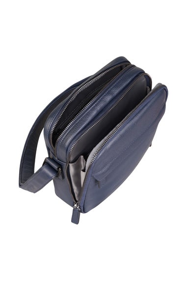 Infinity Leather Navy Hawthrone Vintage Messenge Bag