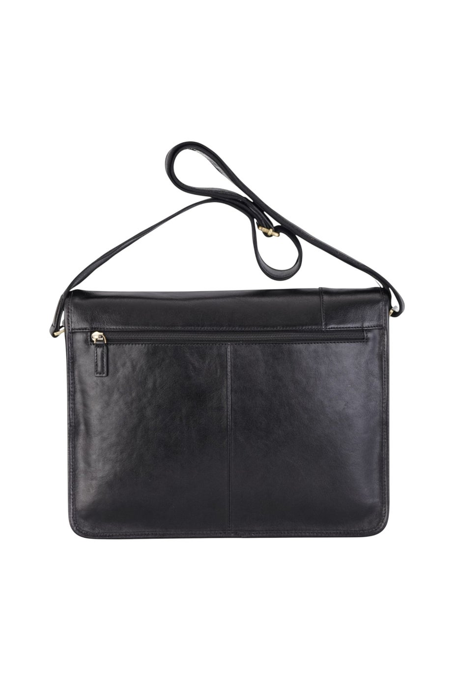 Infinity Leather Black Astor Laptop Satchel Messenger Shoulder Bag