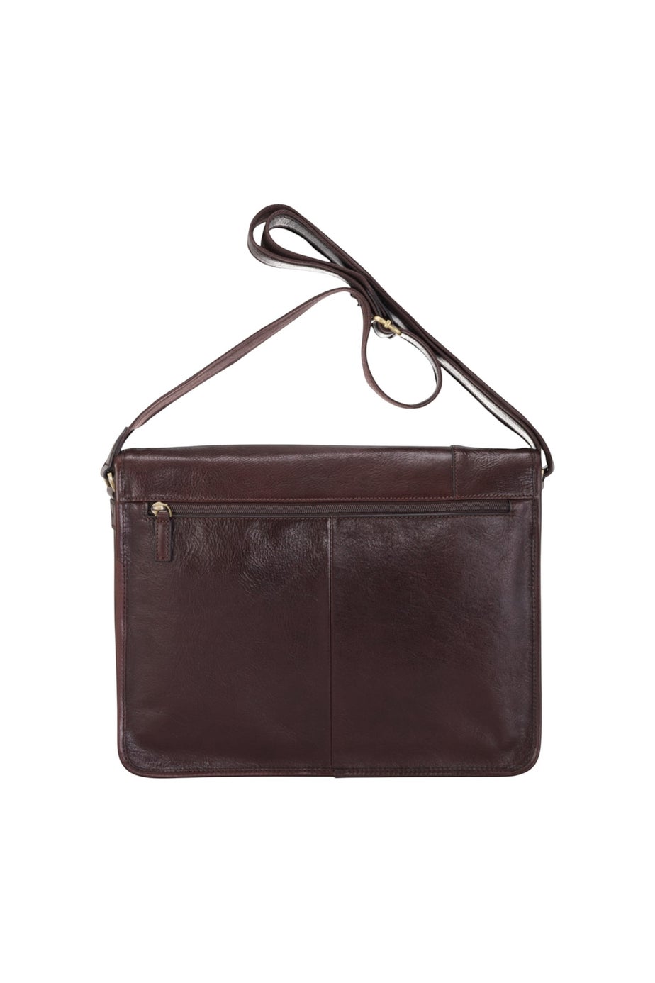 Infinity Leather Brown Astor Laptop Satchel Messenger Shoulder Bag