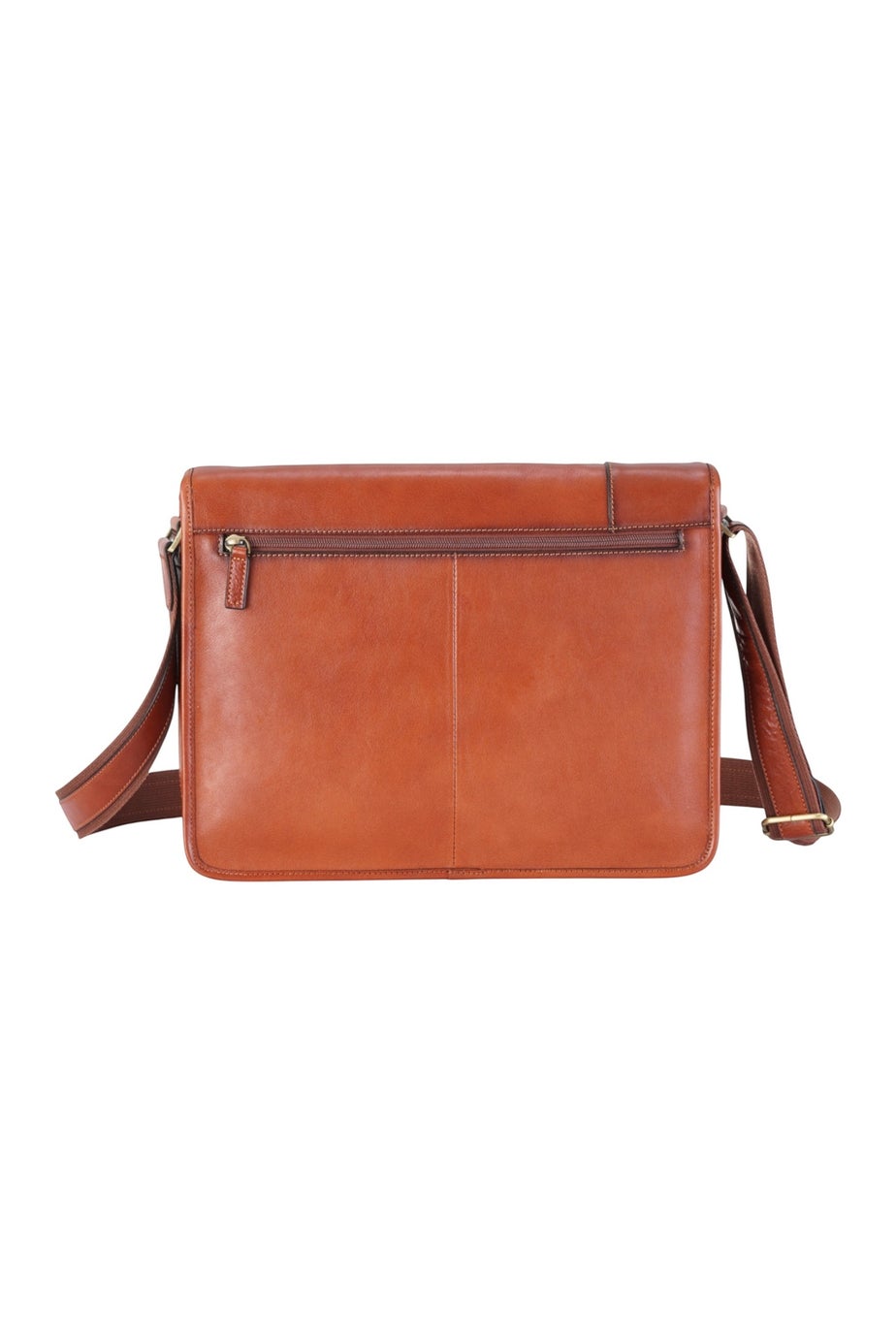 Infinity Leather Tan Astor Laptop Satchel Messenger Shoulder Bag