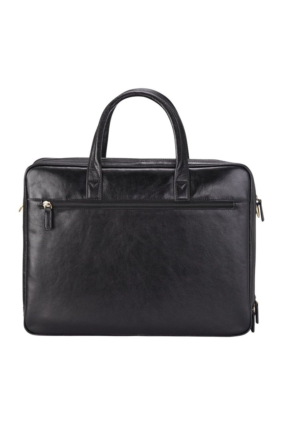 Infinity Leather Black Belmont Laptop Satchel Shoulder Bag