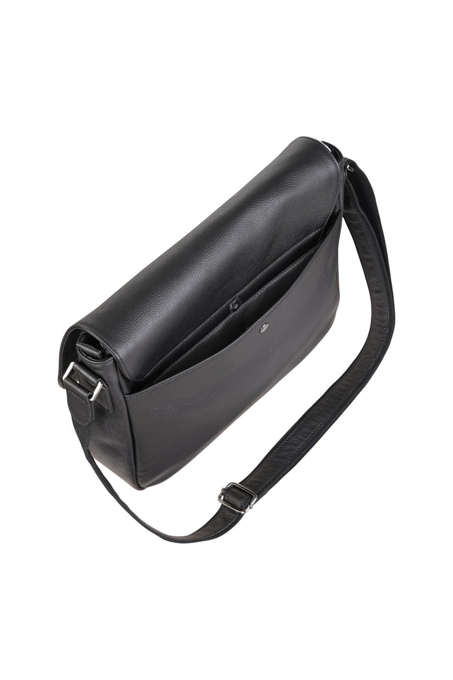 Infinity Leather Black Camden Laptop Travel Messenger Satchel