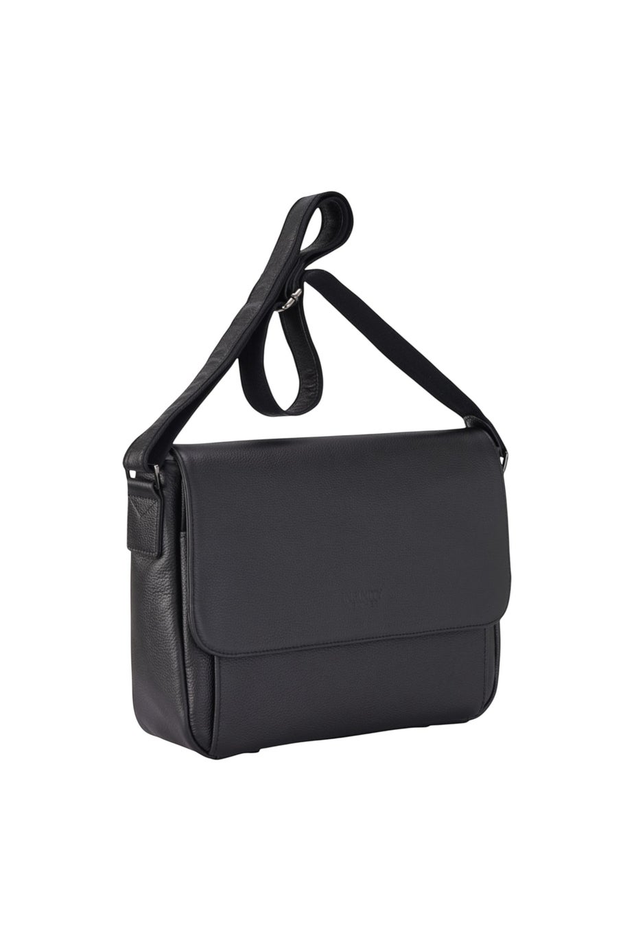 Infinity Leather Black Camden Laptop Travel Messenger Satchel