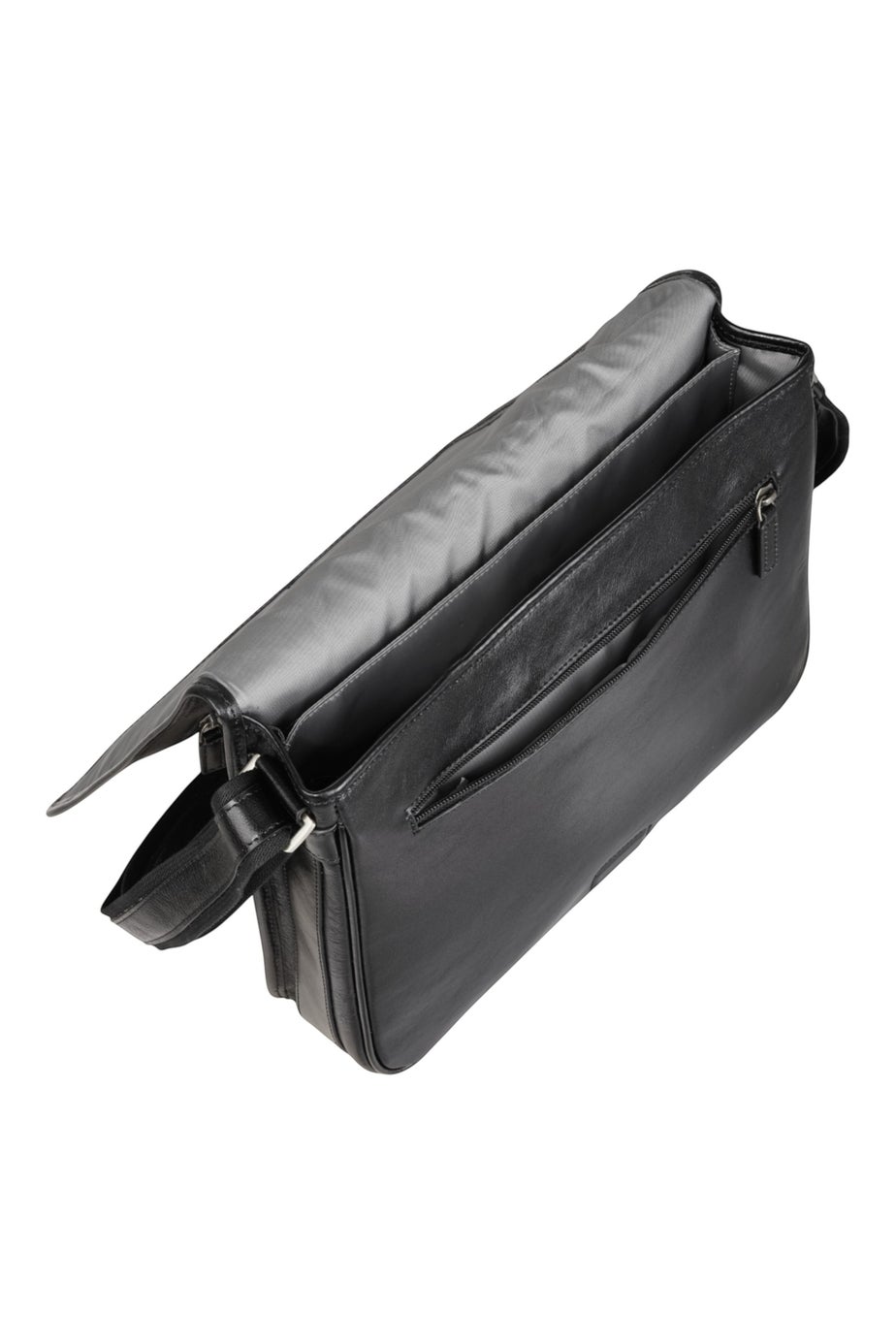 Infinity Leather Black Camden Laptop Travel Messenger Satchel