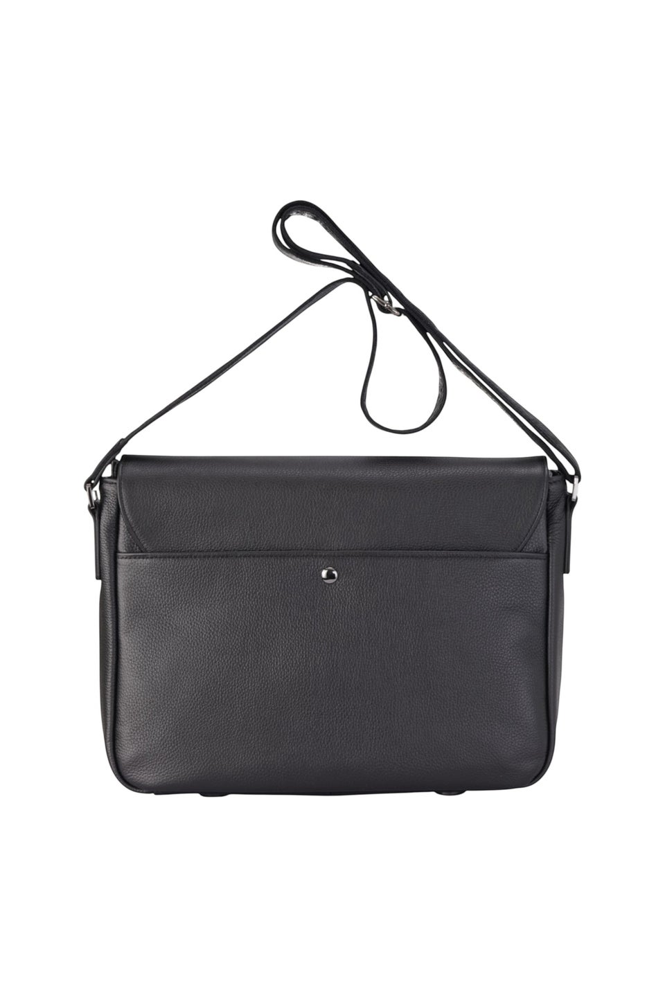 Infinity Leather Black Camden Laptop Travel Messenger Satchel