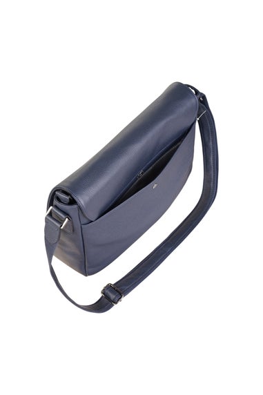 Infinity Leather Navy Camden Laptop Travel Messenger Satchel