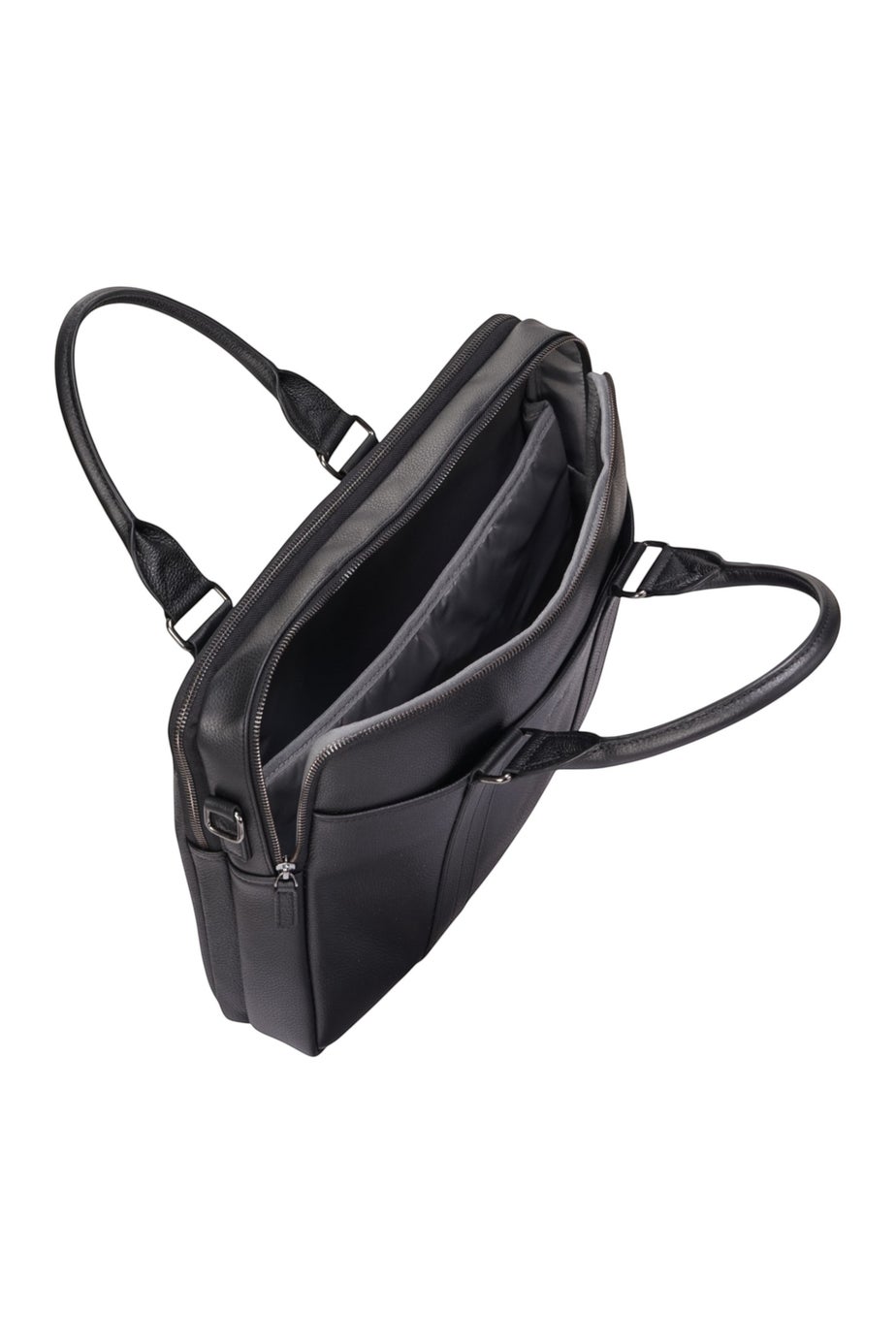 Infinity Leather Black Sutton Briefcase Travel Bag