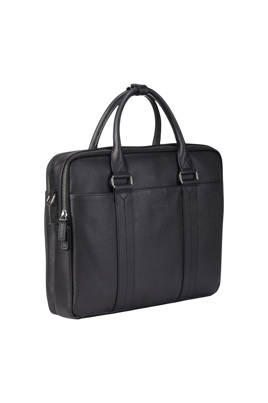 Infinity Leather Black Sutton Briefcase Travel Bag