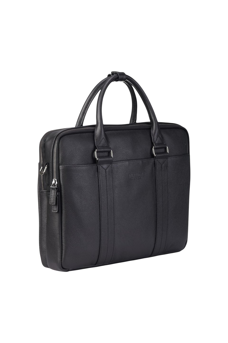 Infinity Leather Black Sutton Briefcase Travel Bag