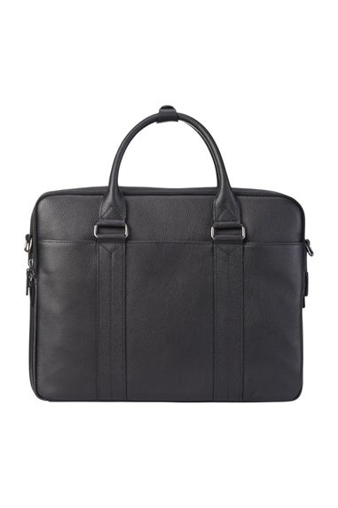 Infinity Leather Black Sutton Briefcase Travel Bag