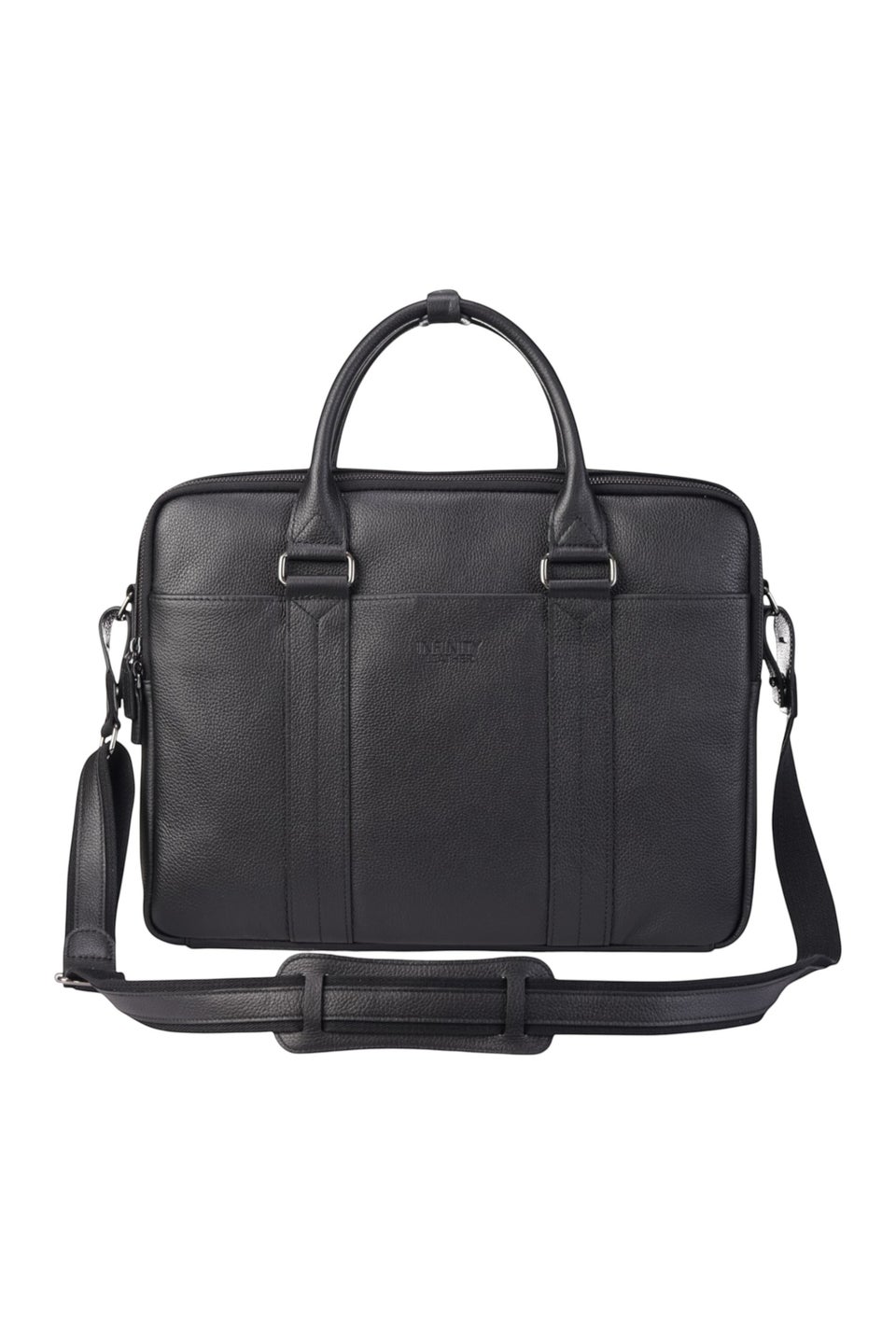 Infinity Leather Black Sutton Briefcase Travel Bag