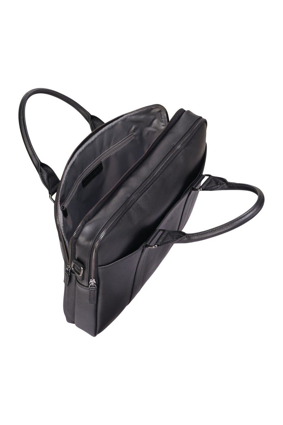 Infinity Leather Black Sutton Briefcase Travel Bag